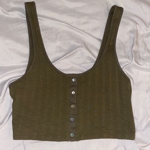 Olive green free people crop